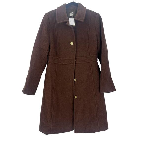 J. Crew Wool-Blend Lined Lady Day Coat Long Sleeve Brown Size 8 NWT - Picture 5 of 12